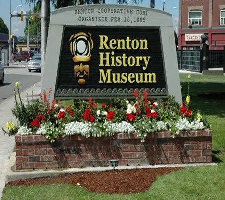 A large, decorative sign for the 